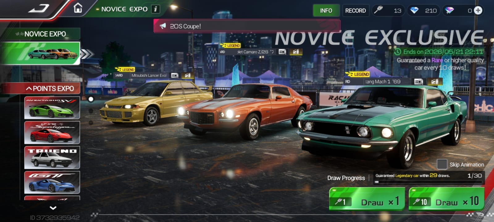 Racing Master Novice Draw