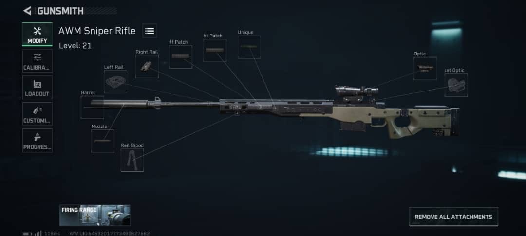 Best Loadouts in Delta Force Warfare, AWM Sniper Rifle