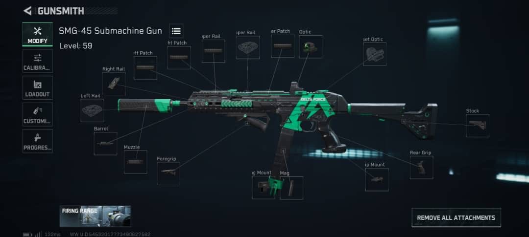 Best Loadouts in Delta Force Warfare, SMG-45