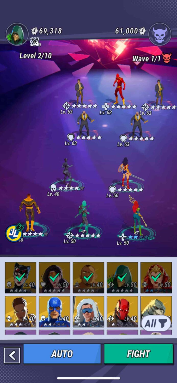 Combat in DC: Dark Legion 