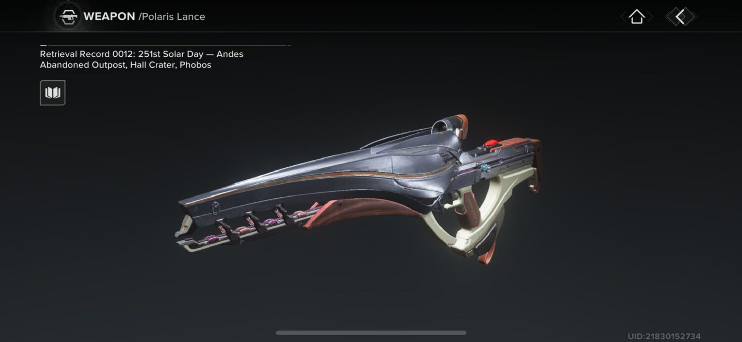 Polaris Lance in Destiny: Rising