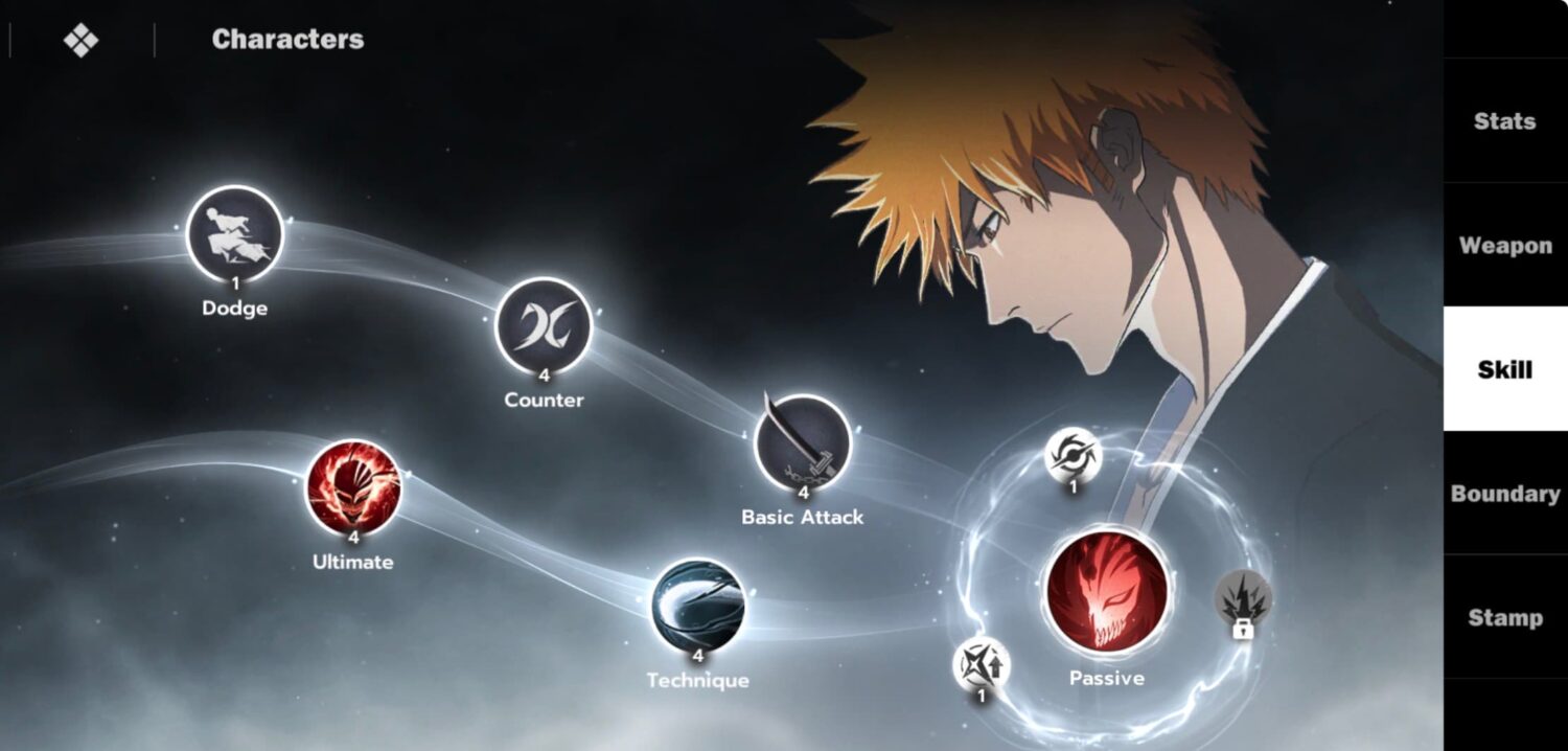 Upgrading Skills in BLEACH: Soul Resonance