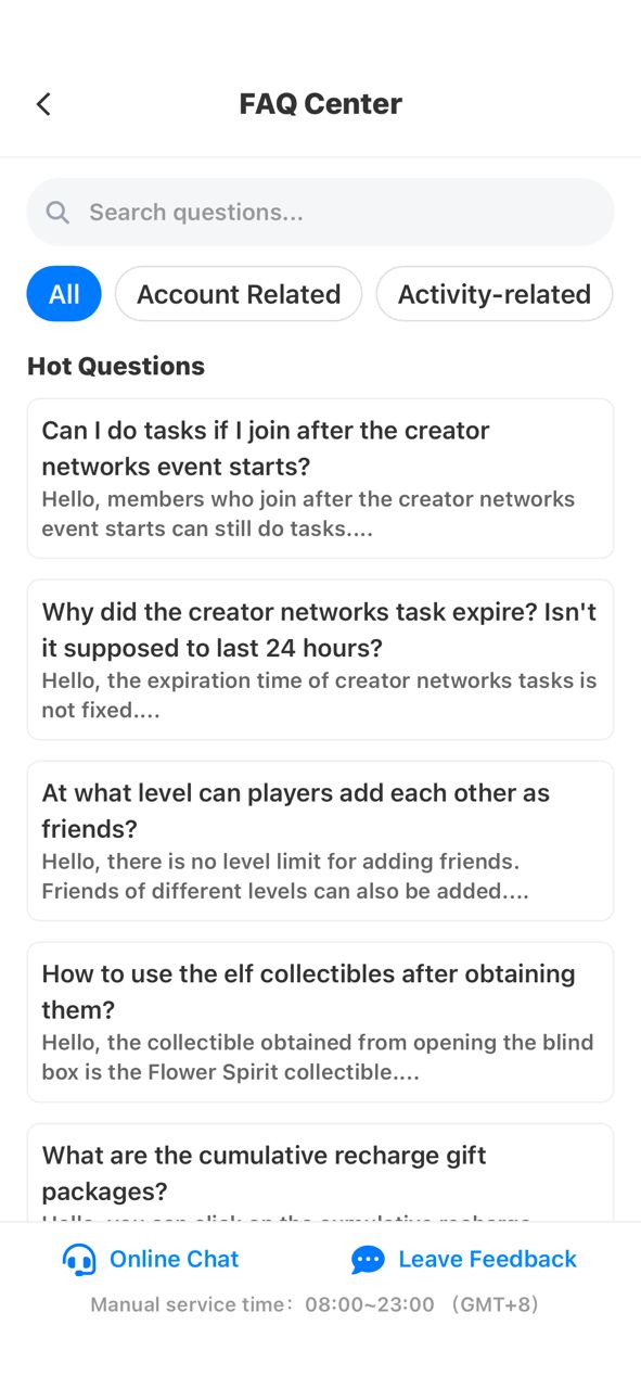 FAQ Center in My Garden Tale