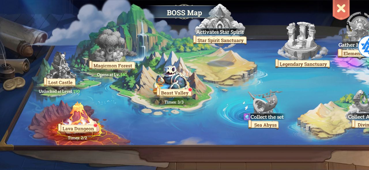 Boss Map in Magicmon World