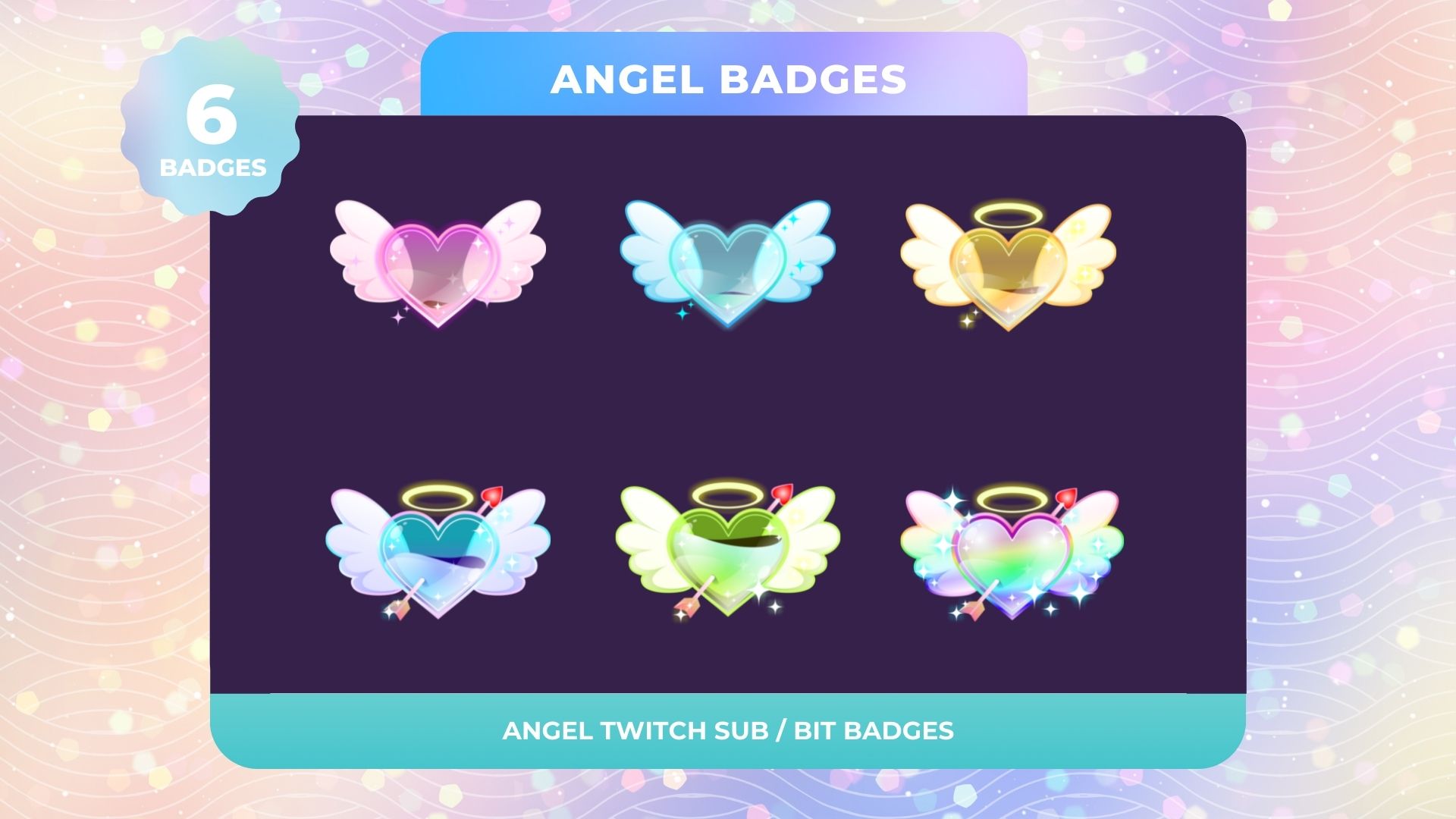 Angel Heart Twitch Badges - Gaming Visuals