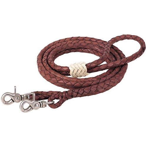 50-1750 round braided latigo roper rein 3/8" x 8' 5