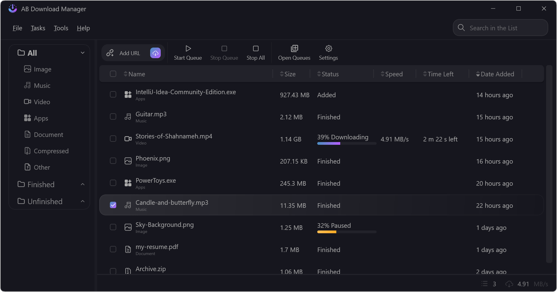 AB Download Manager v1.8.1 - 开源高颜值下载管理工具绿色版
