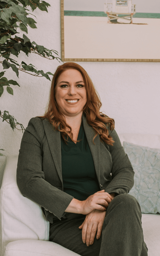 Gap Science instructor Lindsey Olson in business attire