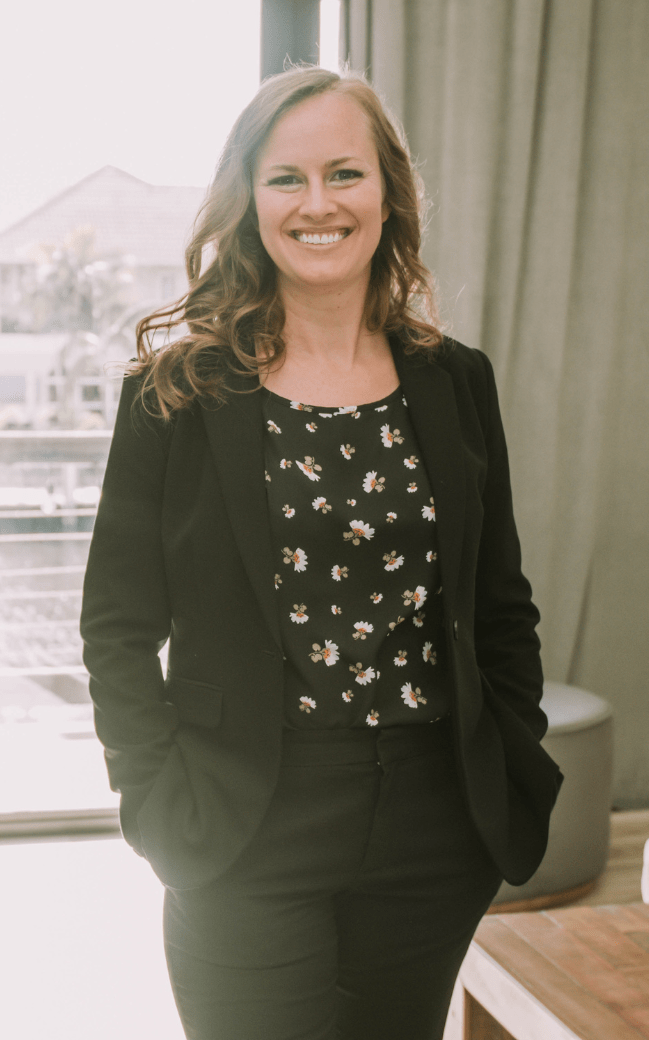 Gap Science instructor Meredith Tise in business attire