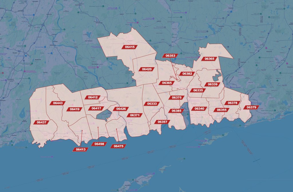 Connecticut Zip Code Map Greg Hanner Realtor Connecticut Zip Code Map 