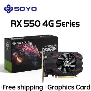 SOYO Radeon RX 550 4GB GDDR5 Graphics Card - PCI-E 3.0, Single-Fan, Full HD Gaming