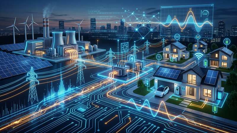 smart grid AI load shedding illustration