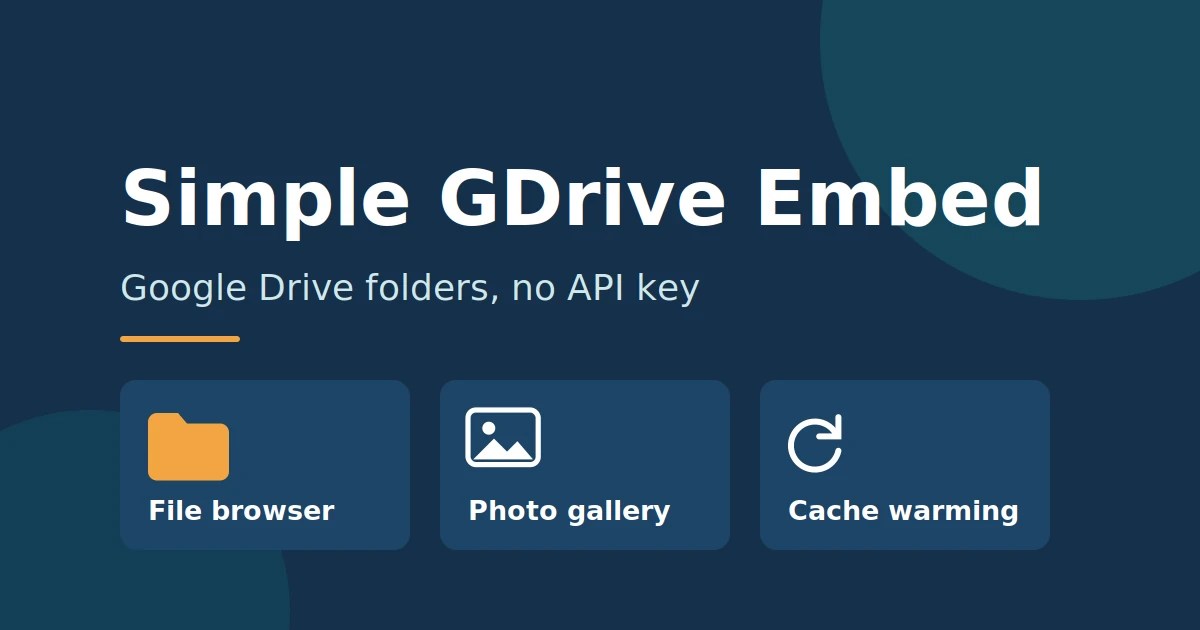 Simple GDrive Embed — Google Drive folders, no API key