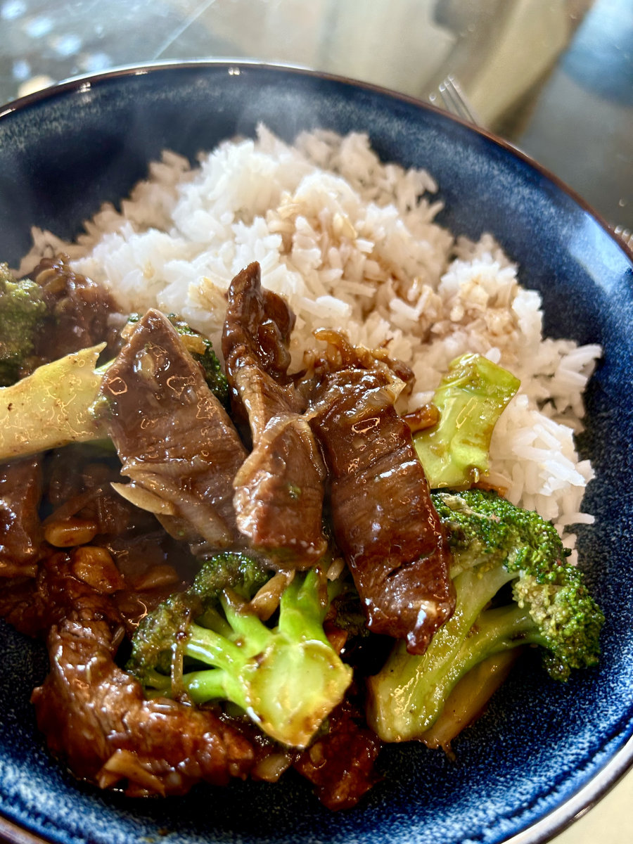 Beef and Broccoli - Asian-American restaurant style tender strips of steak and crisp broccoli florets in a rich brown sauce.