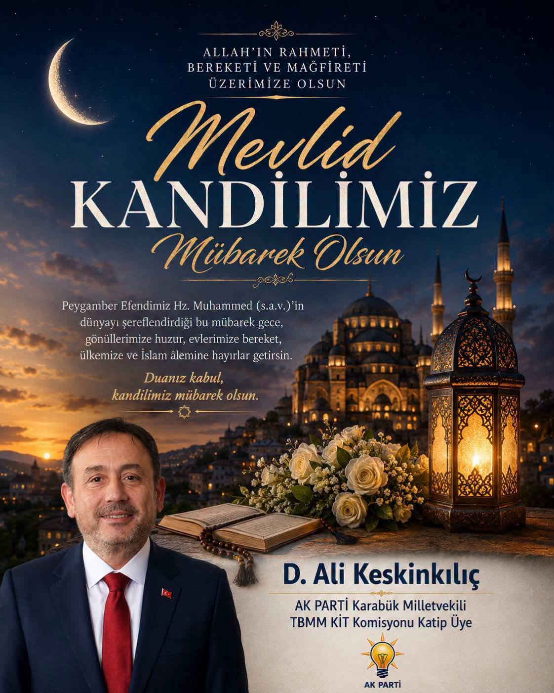 KESKİNKILIÇ’TAN MEVLİD KANDİLİ MESAJI