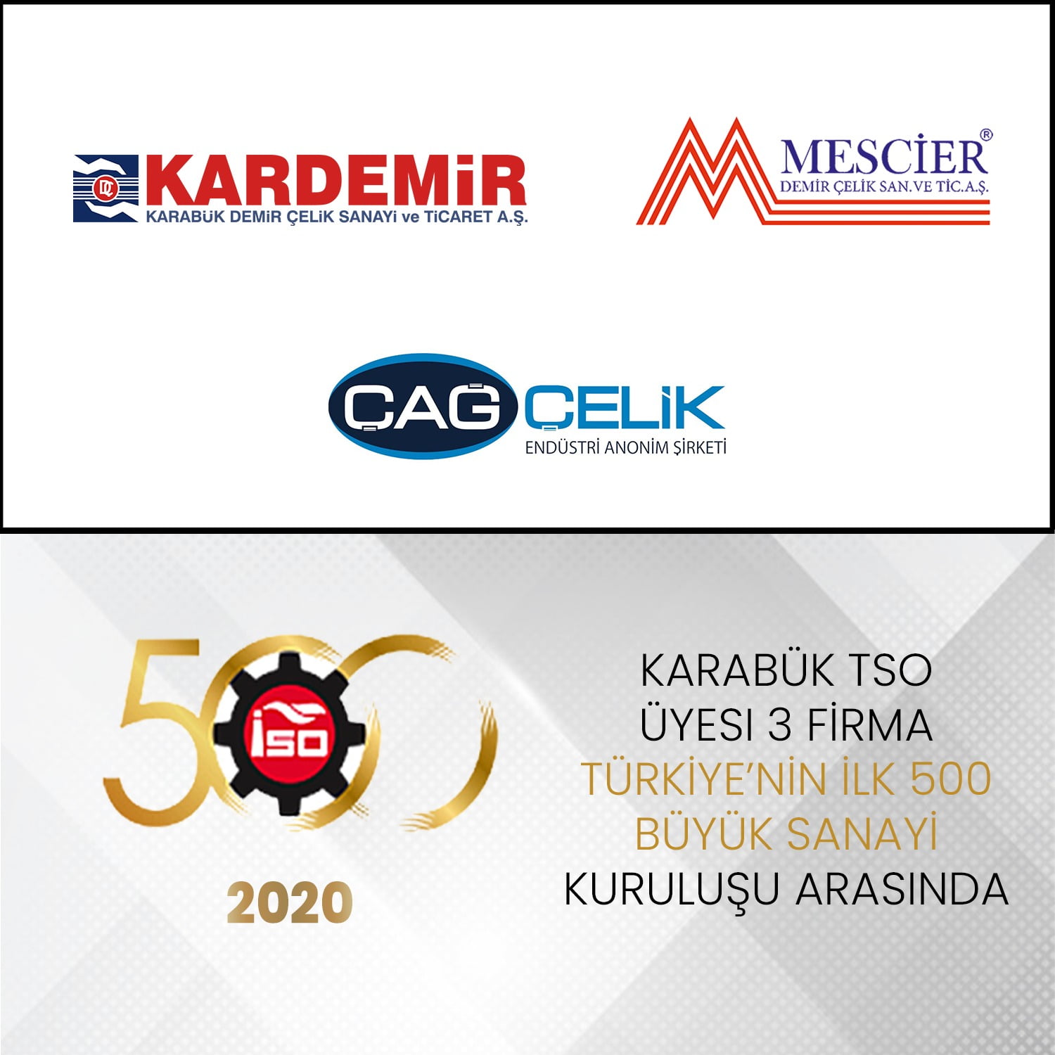 TÜRKİYE’NİN İLK 500 BÜYÜK SANAYİ KURULUŞU ARASINDA 3 FİRMAMIZ VAR