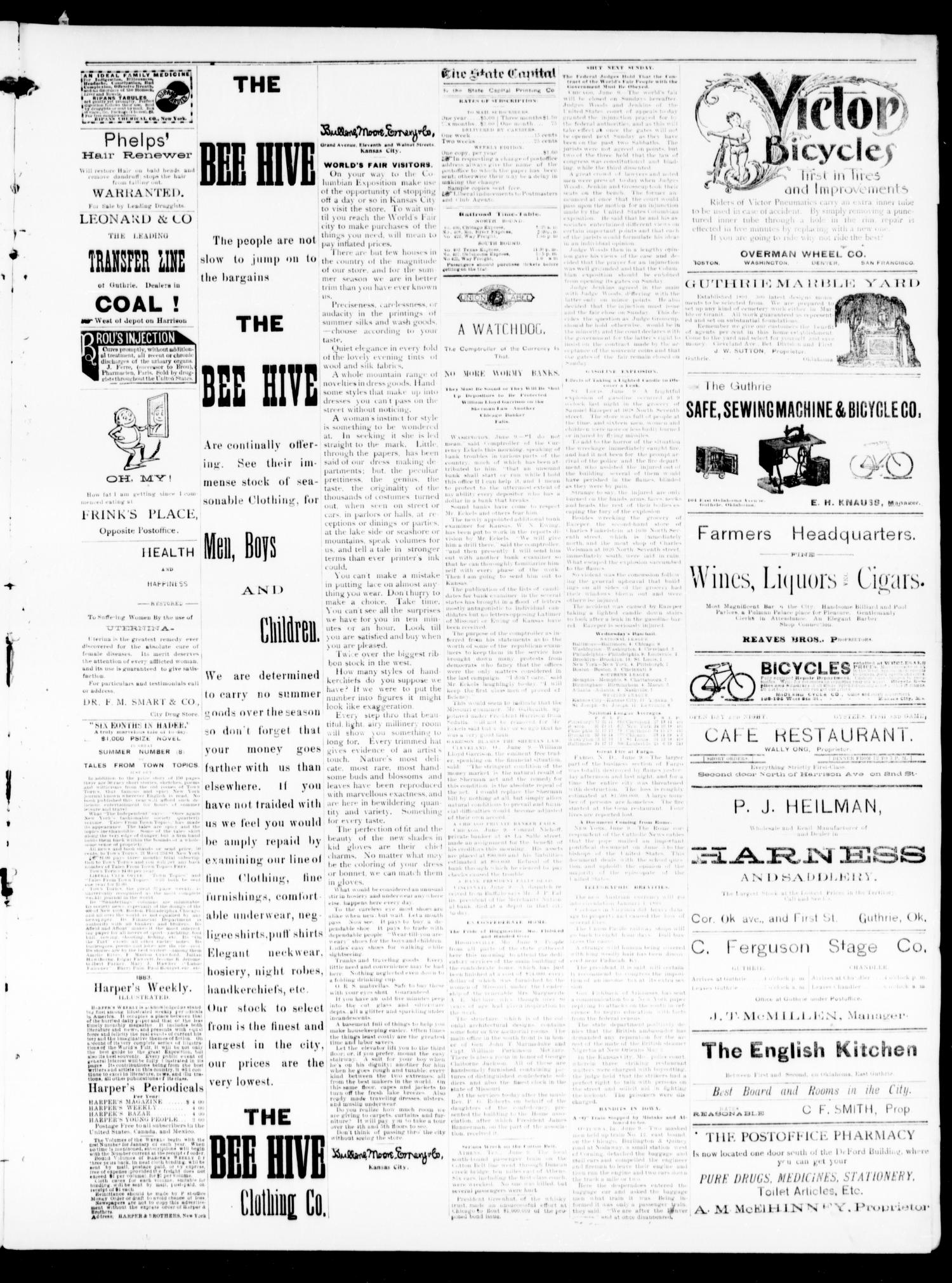 The Daily Oklahoma State Capital Guthrie Okla Vol 5