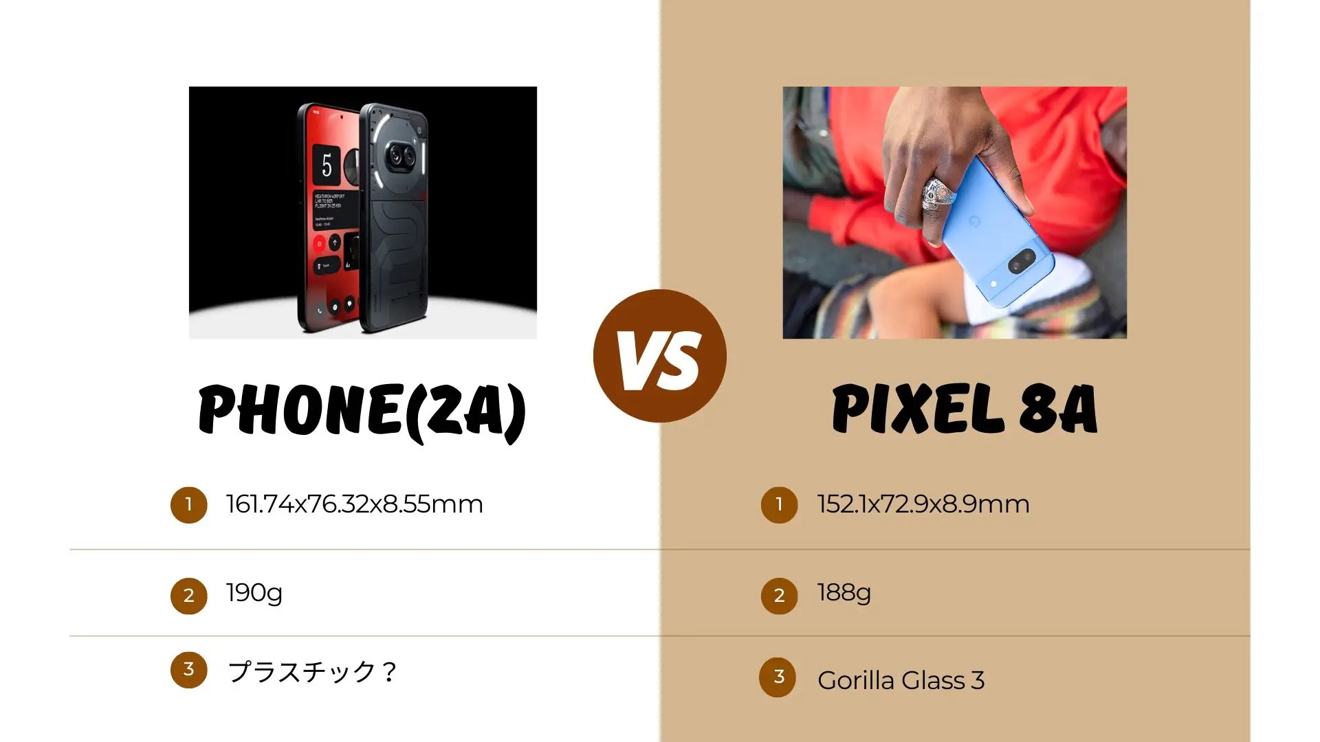コスパ王者決定戦。Pixel 8aとNothing Phone (2a）を徹底比較 | xPeria