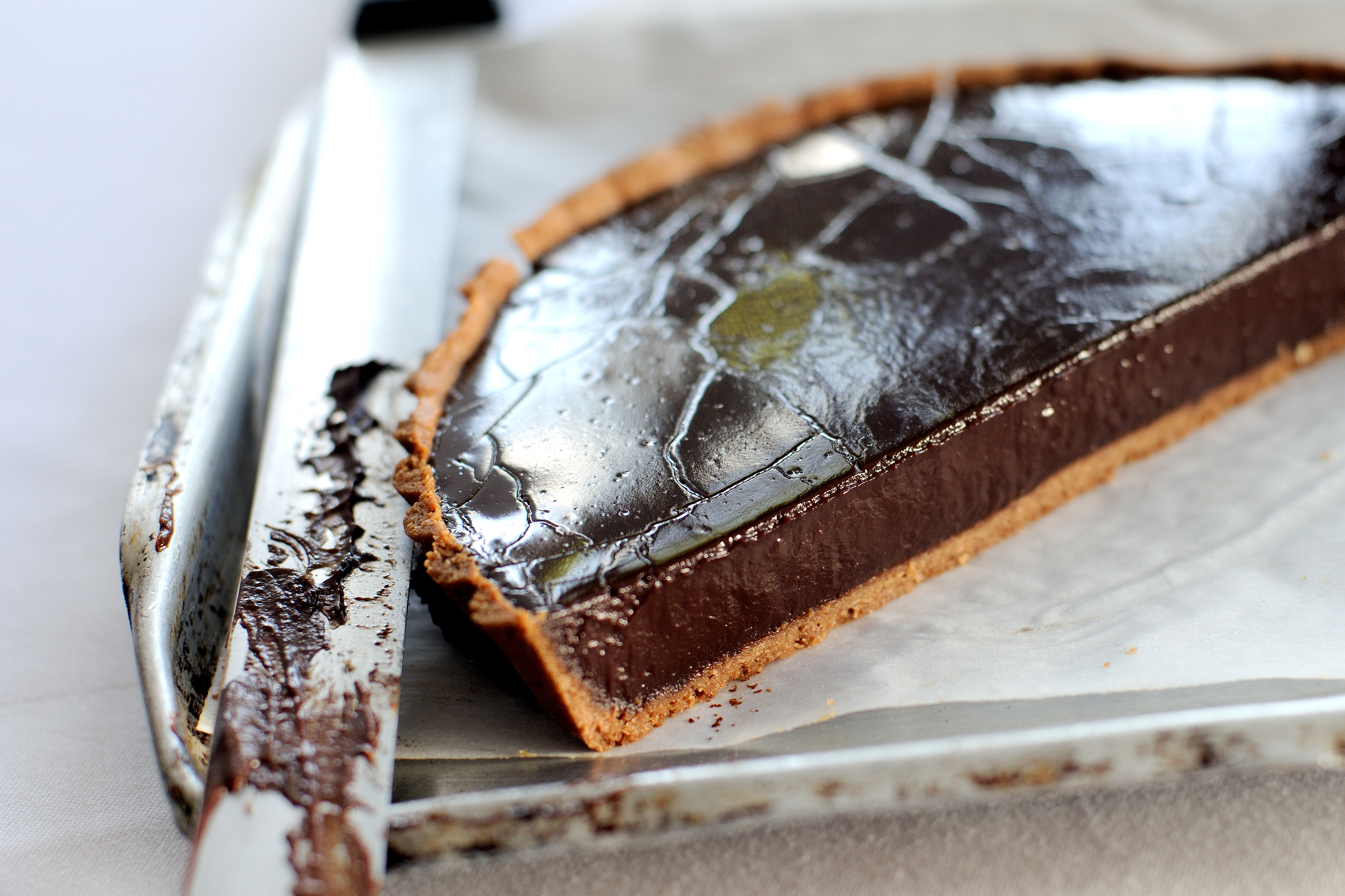 pic Chocolate And Salted Caramel Tart Cote Brasserie great british chefs