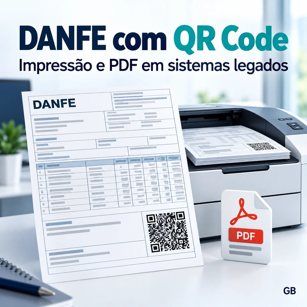 DANFE com QR Code para impressão e geração de PDF em sistemas legados.