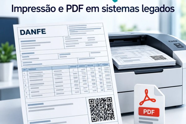 DANFE com QR Code para impressão e geração de PDF em sistemas legados.