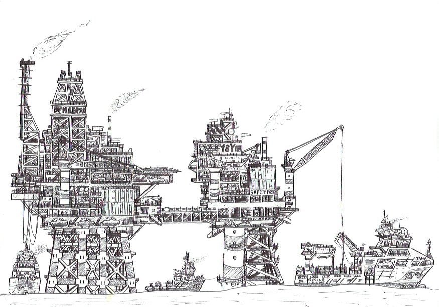Some of the products that appear. Sketched - Offshore Operations at a Maersk Production