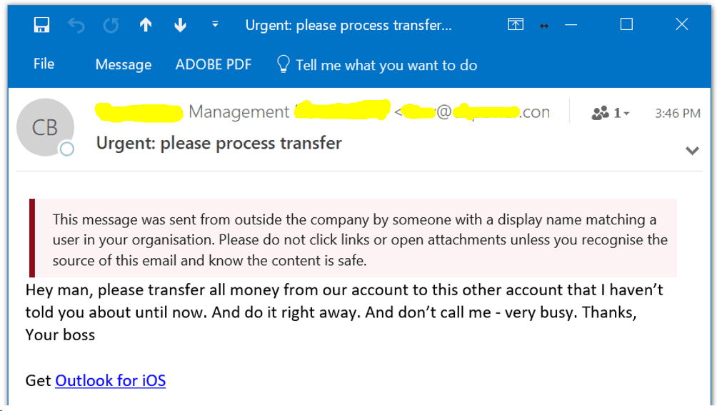 If you want to prevent. Warn Users When An External Email Arrives With The Same Display Name As Someone In Your Organisation Gcits