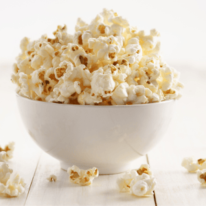 Popcorn. Always 10% bigger than your bowl.