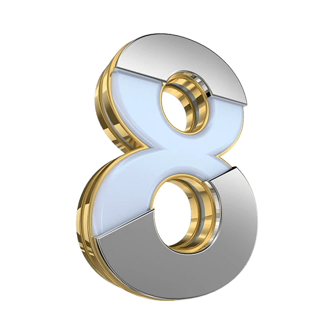 Gold_3d_number_8