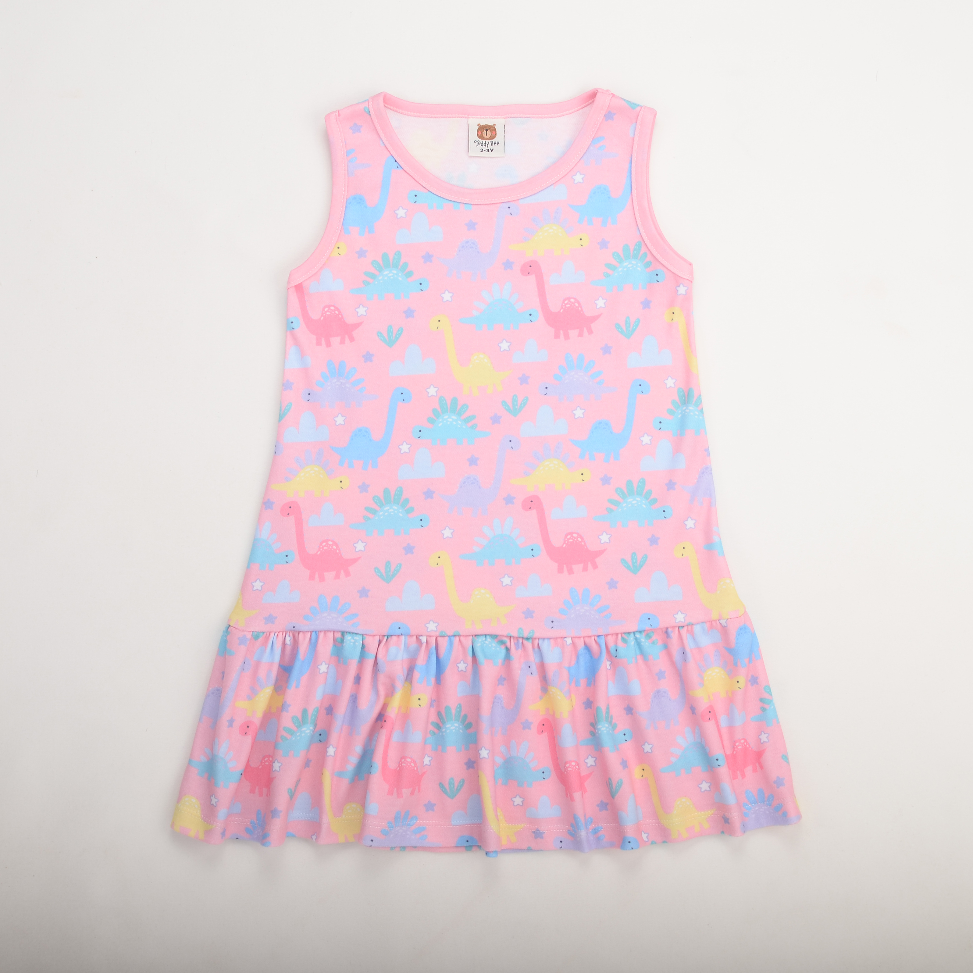Ge151 Girls S Jersey Dress Toddlers Girl Jersey Dress Baby Girl Dress Patterned Cotton Jersey Dress Teddy Bee Inspired By Lnwshop Com