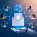 AI Email Personalization with personalized emails connecting to diverse recipients.