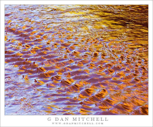 Canyon Reflections, Utah - Reflections in the surface of a slot canyon stream, Utah
