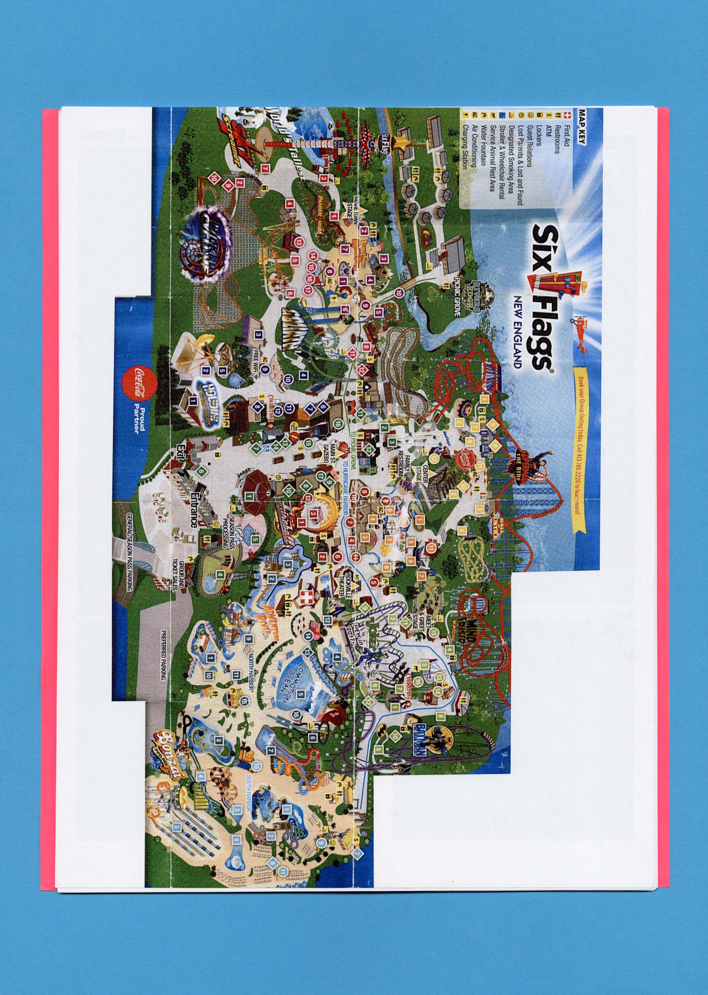 Six flags new england map
