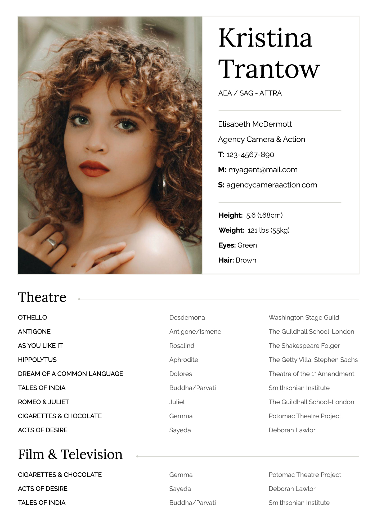 Acting Resume Template For Microsoft Word Free Acting Resume Template Acting Resume Free Google Docs Template T 