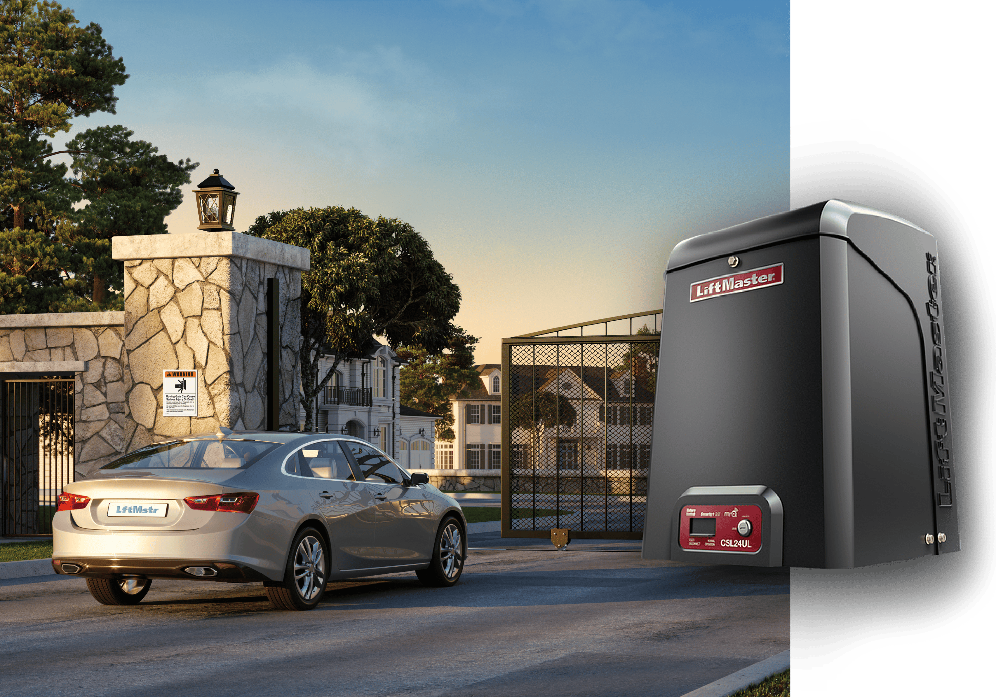 Automatic gate operator controlling a residential or commercial entrance