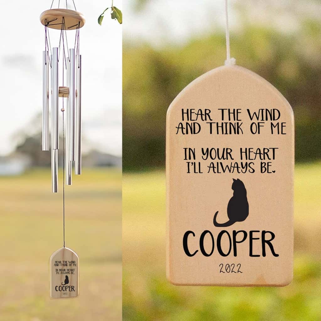Personalized Cat Memorial Wind Chime, Remembrance Wind Chime, Cat
