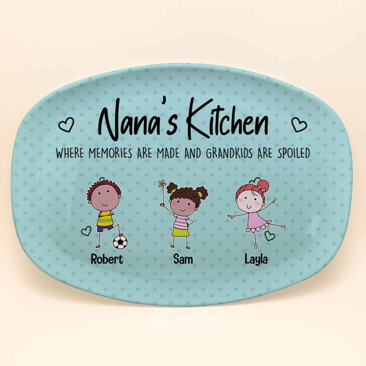 Targa In Legno Cucina "Mom's Kitchen" Con Corda | Decorazione Murale 30x15 Cm, Regalo Per La Mamma - 3