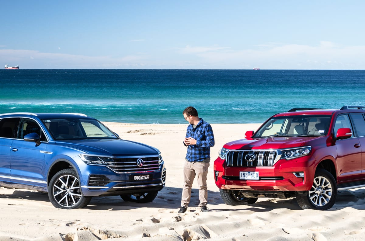 2019 volkswagen touareg v toyota landcruiser prado kakadu comparison