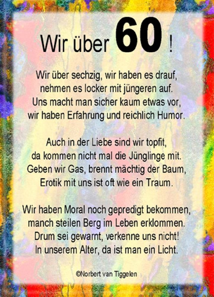 Zum heutigen geburtstag gratuliere ich dir, Geburtstagsspruch Freundin 60 Geburtstagstorte