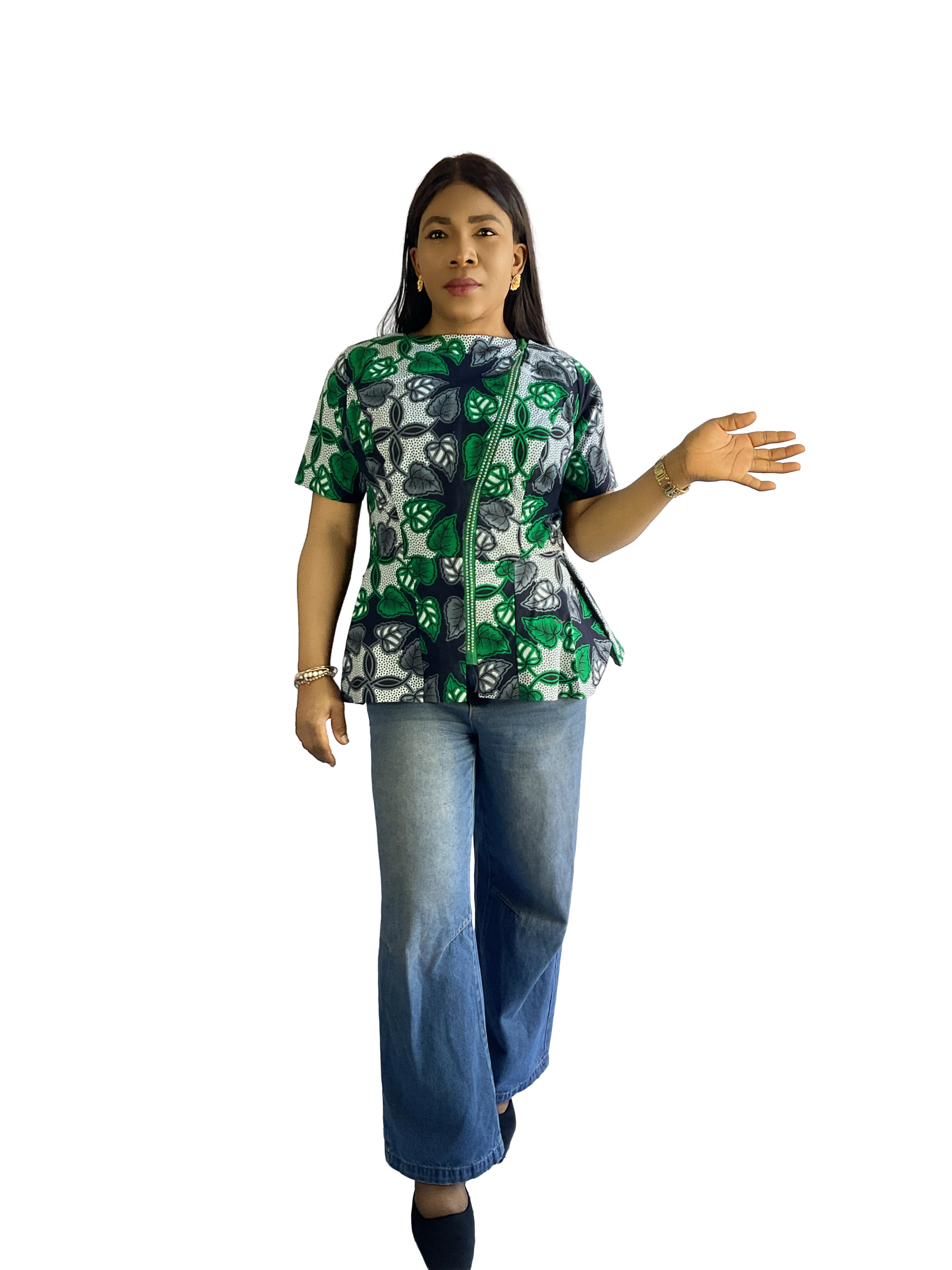 Mariam African Print Front Zipper Jacket