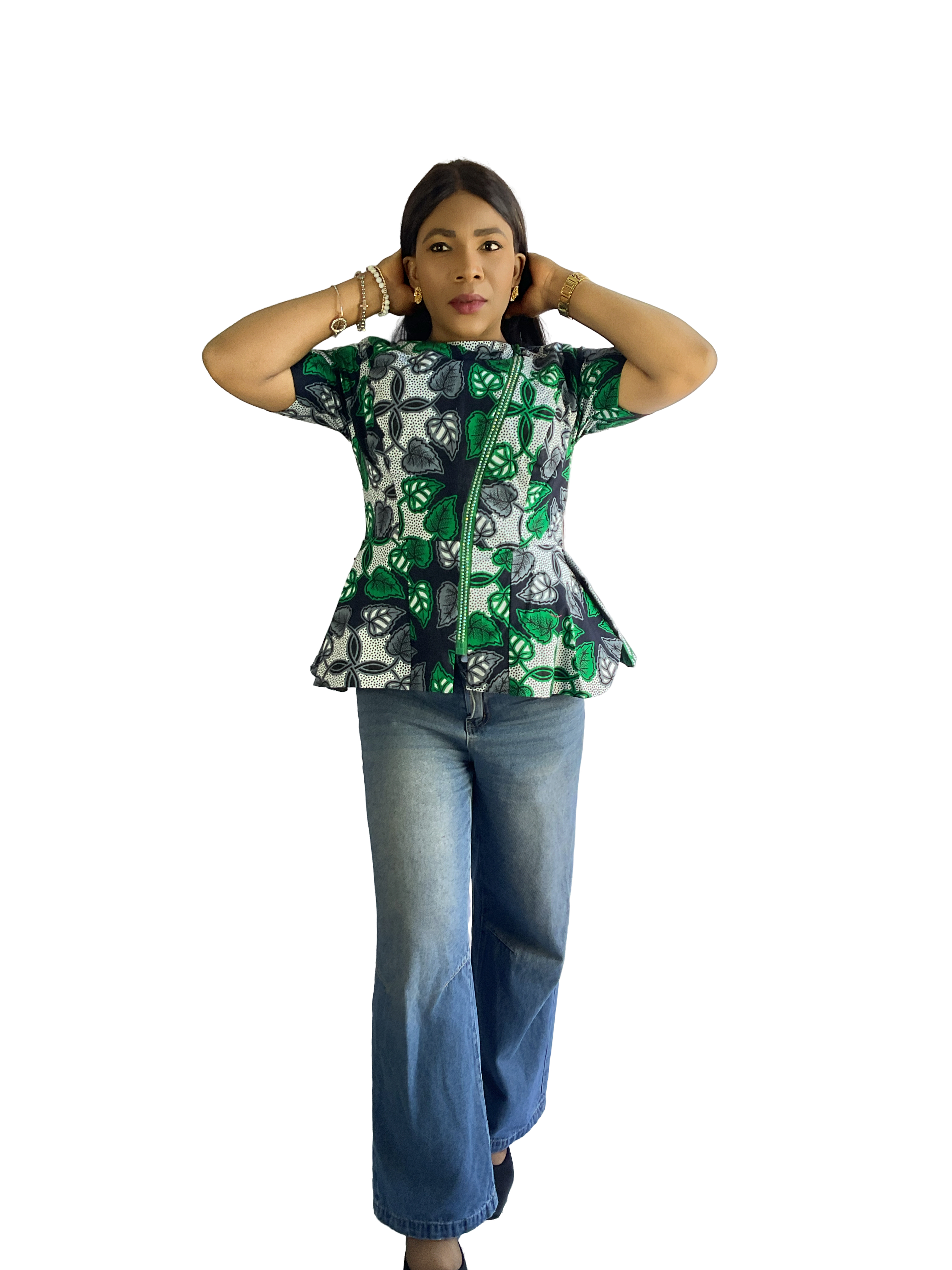 Mariam African Print Front Zipper Jacket