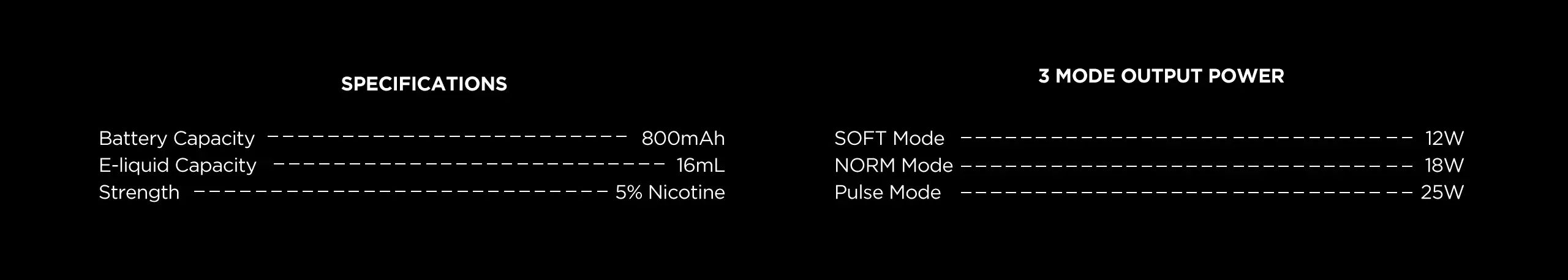 Geek Bar Skyview Specifications