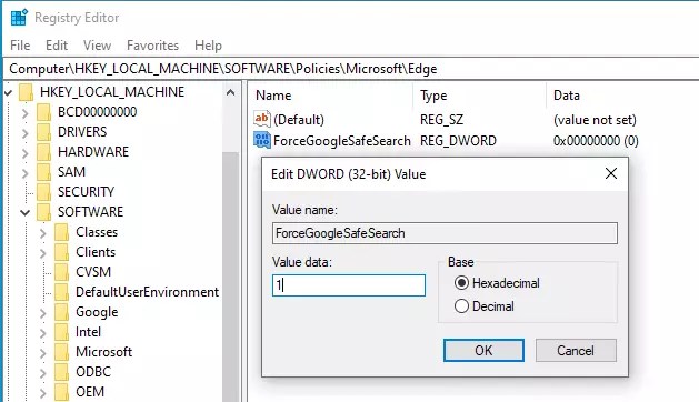 Enable Google SafeSearch in Microsoft Edge for Kids - Geek Rewind