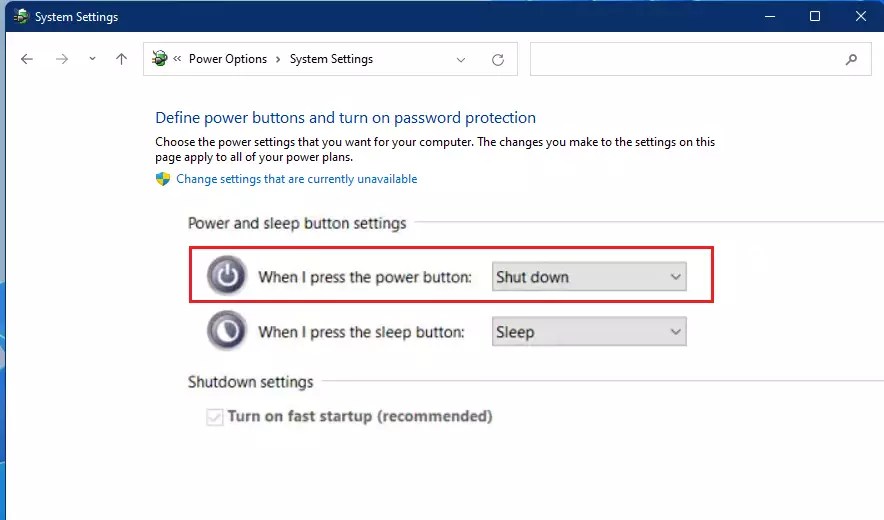 Instructions for Disabling the Power Button Function on Your Windows 11