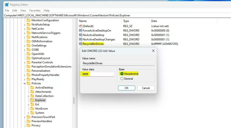 How to Enable or Disable the Recycle Bin for Removable Drives in