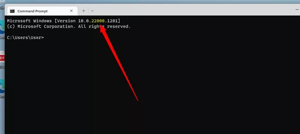 windows 11 find build number via terminal command prompt