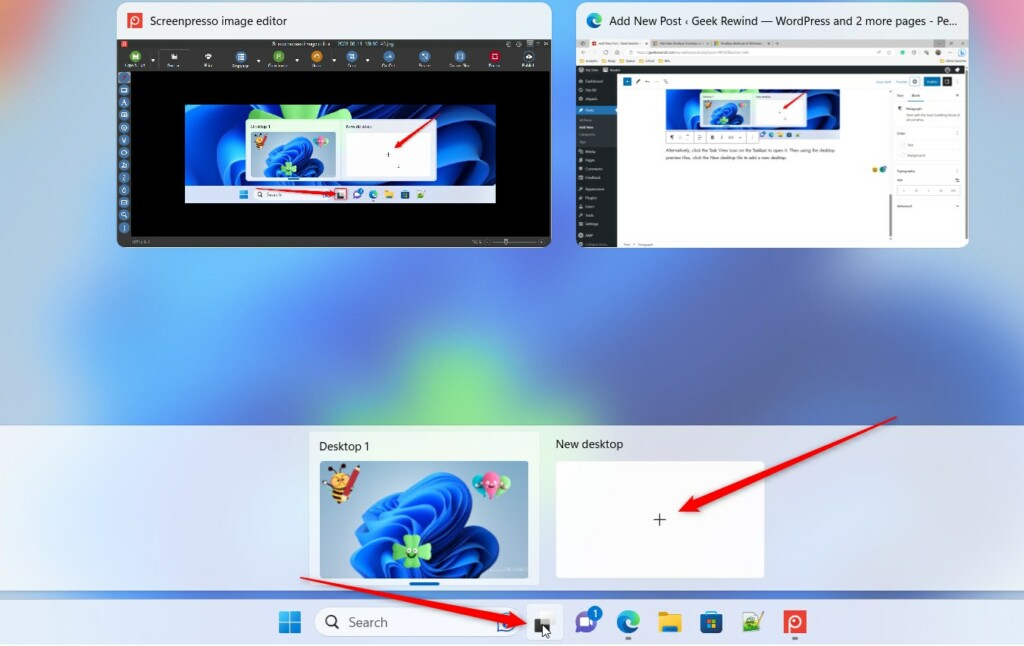 How to Use Multiple Desktops in Windows 11 - Geek Rewind