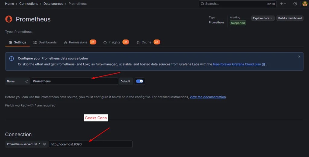 Configruation Data Source Prometheus