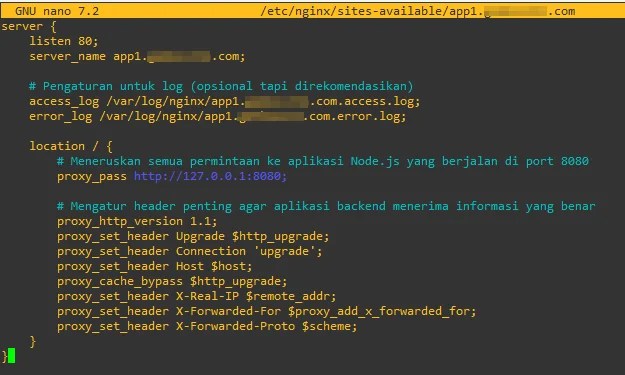 Configuration Reverse Proxy Nginx app1