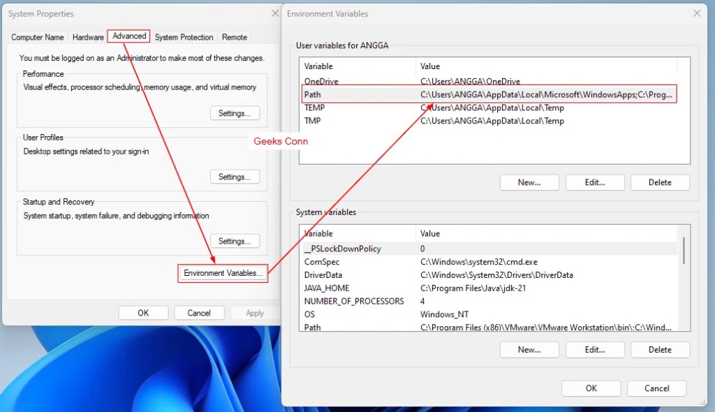 Environment Variables Windows